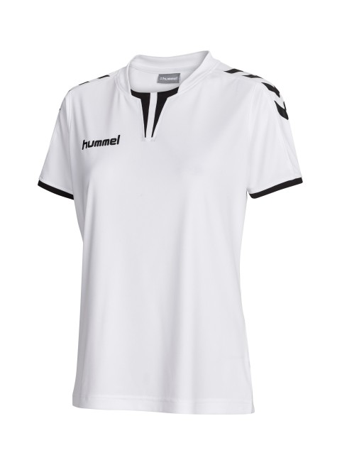 CORE WOMENS SS JERSEY / Krageneinsatz und Ärmelbündchen in Kontrastfarben